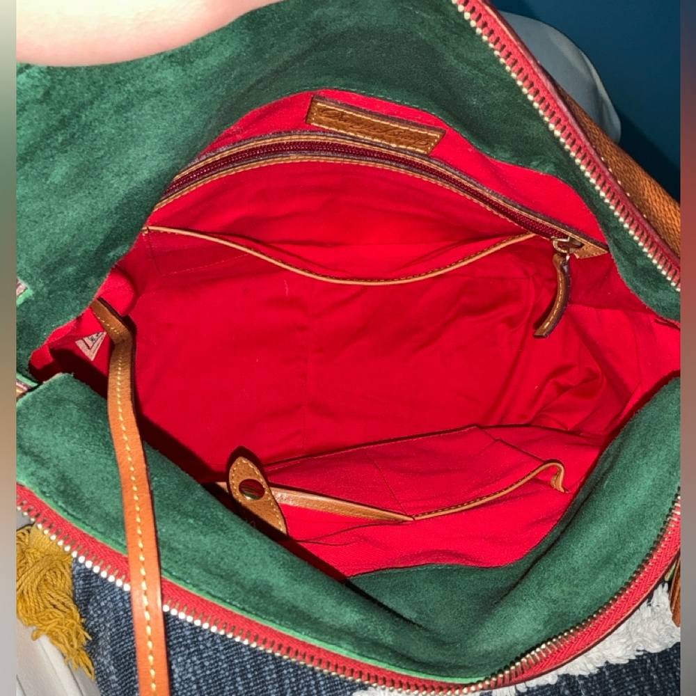 Vintage Dooney & Bourke Florentine Leather East/West Zip Sac Handbag - Picture 5 of 6